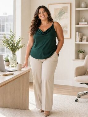 Torrid Emerald Green Satin Cowl Neck Cami Size 3 (3X)